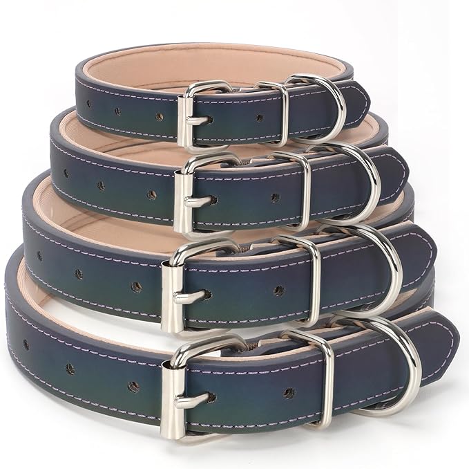 WHIPPY Leather Dog Collar for Medium Large Dog Adjustable Soft Leather Padded - Image 6