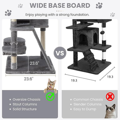 SHA CERLIN 65in Larger Cat Tree Tower Condo - Image 6
