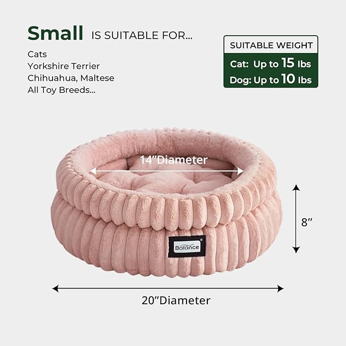 BALANCE Cat Bed Kitten Bed, Washable Round Cat Beds - Image 5