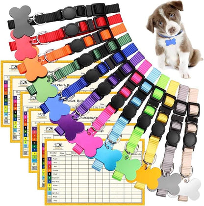 Upgraded Puppy Collars for Litter Puppy ID Collars Whelping Supplies Soft Nylon by Stpiatue