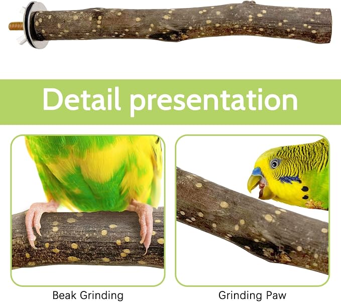 BNOSDM Natural Wood Bird Ladder Perch 6Pcs Parrot Stand Branches Climbing - Image 5