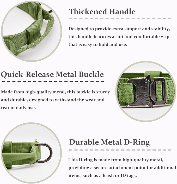 Tactical Dog Collar, Adjustable Military Training Nylon Dog Collar - Image 3