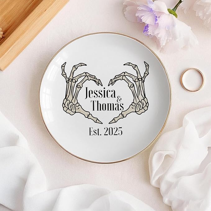 Custom Skeleton Hand Ring Dish Engagement Gift, Funny Engaged Ring Holder - Image 4