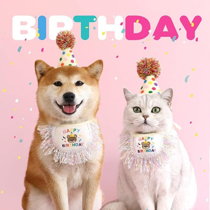 Dog Princess Costumes Puppy Birthday Bandana Scarf and Party Hat Cute Lace Dog - Image 4