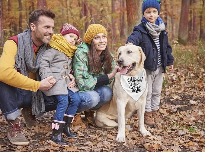 Dog Bandana, Mommy is My Bestie, Dogs Scarf Classical Printing, Dogs Scarf - Image 5