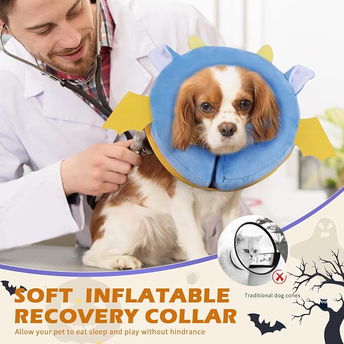 IEUUMLER Inflatable Recovery Dog Collar, Protective Donut Cone, Adjustable Soft - Image 5