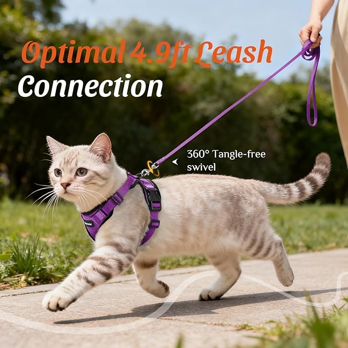 Dooradar Cat Harness and Leash Set, Escape Proof Safe Adjustable Kitten Vest - Image 7
