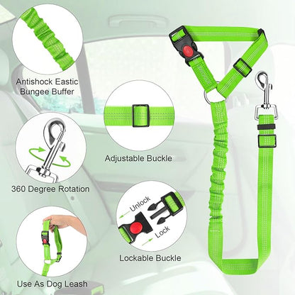 BWOGUE Pet Dog Cat Seat Belt Reflective Car Dog Headrest Restraint Leash - Image 4
