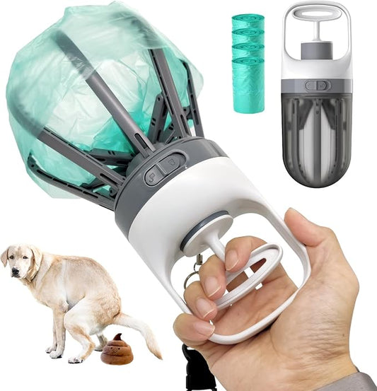 Pooper Scooper for Dogs, 【No Warm Poo in Hand】 Portable 2 in 1 Dog Waste by Thepetexpertforyourpet