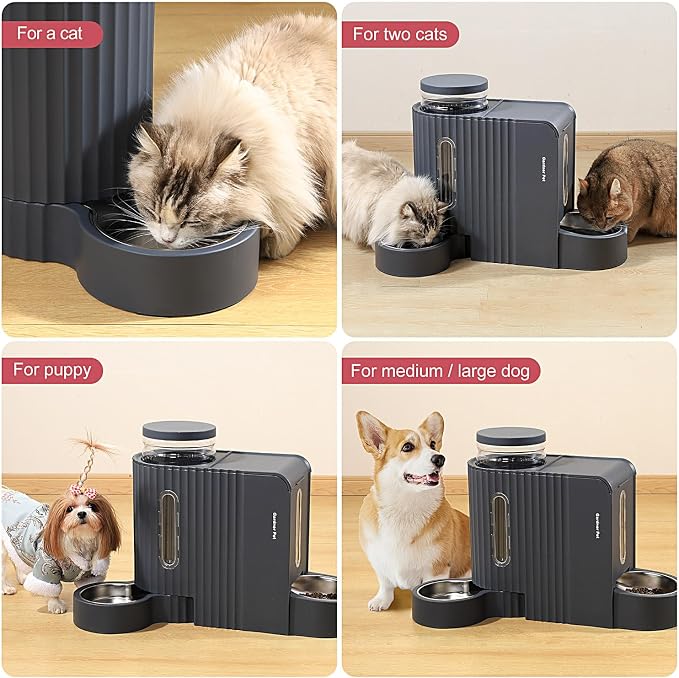 Gardner Pet Automatic Gravity Cat Food Feeder and Water Dispenser Stainless - Image 7