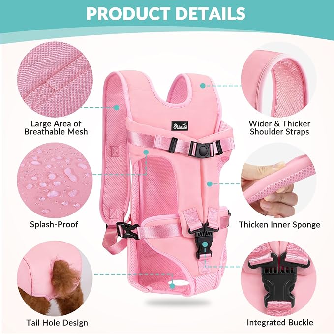 Lukovee Dog Backpack Carrier, Legs Out Easy-fit Dog Front Carrier - Image 3