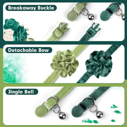 azuza 2 Pack Cat Collar Floral - Image 4