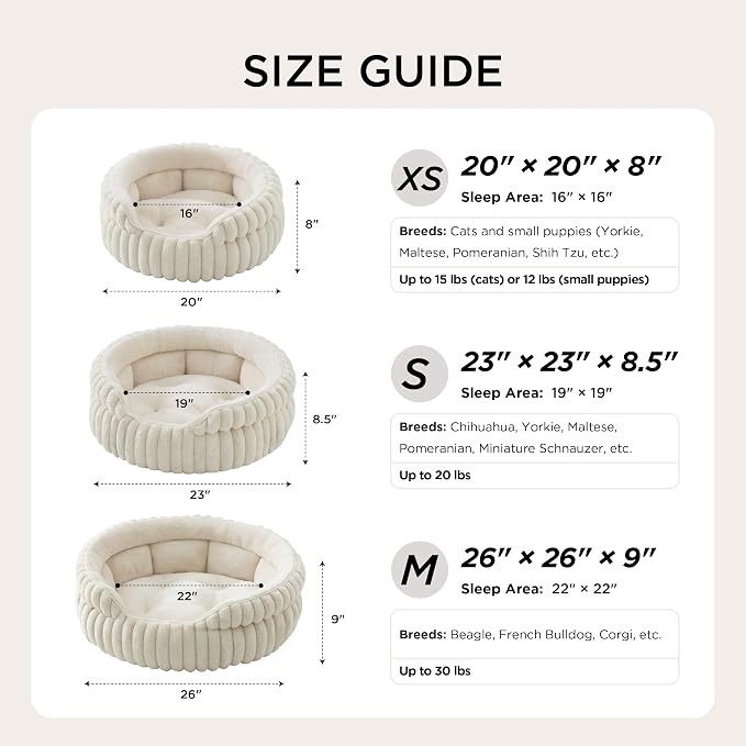 Bedsure ComfyFleece™ Small Cat Bed, Washable Round Cute Pet Beds - Image 6