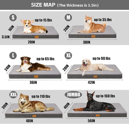 Patas Lague Orthopedic Dog Bed Large Sized Dog 36''X24'', Soft Waterproof Egg - Image 6