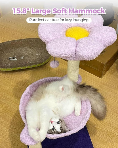 Flower Cat Scratching Post, Replaceable Toy Ball - Image 8