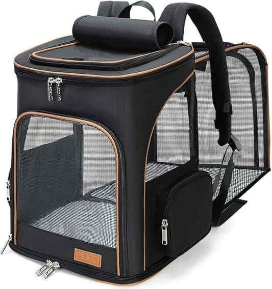 Lekereise Large Cat Backpack Carrier Expandable Pet Carrier Backpack by Lekereise