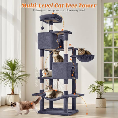 Sweetcrispy 66 Inch Cat Tree Tower, Pet Condo - Image 2