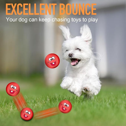 Squeaky Dog Toys Funny Face Chewing Latex Rubber Soft Fetch Play Interactive - Image 5