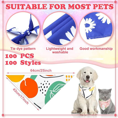 150 Pcs Boho Dog Bandanas Bulk Pet Bibs Colorful Triangle Scarf Pet Boho - Image 2