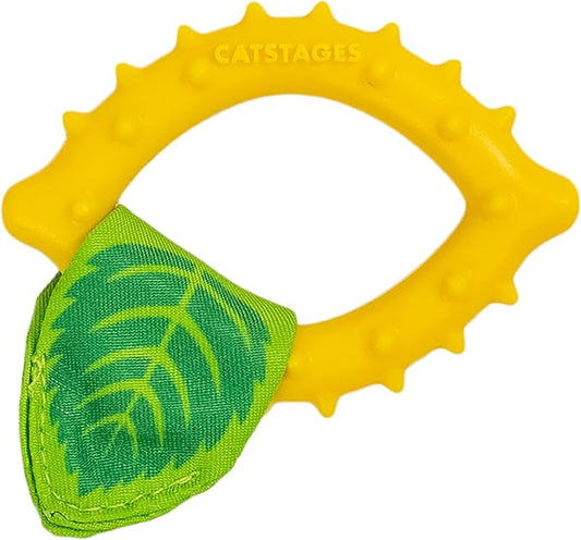 Catstages Dental Lemon Teether, Soft and Textured Cat Chew Toy, Catnip Oil by Catstages