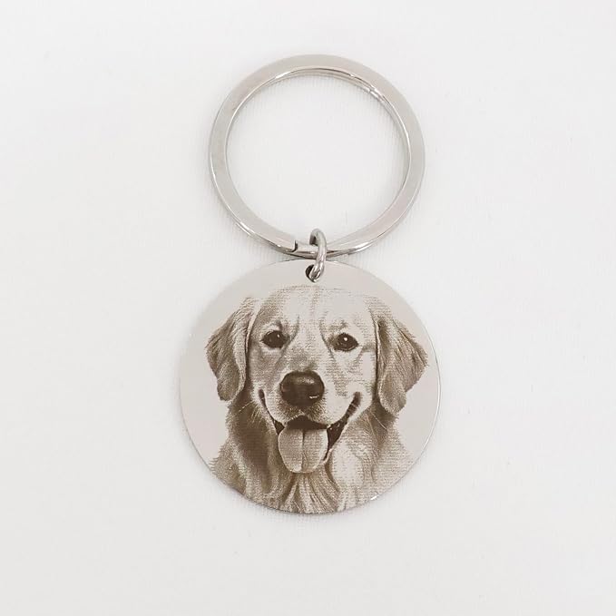 Custom Pet Portrait Keychain – Personalized Photo Engraved Keychain - Image 7