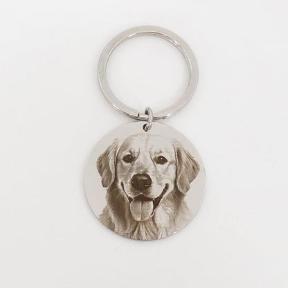 Custom Pet Portrait Keychain – Personalized Photo Engraved Keychain - Image 7