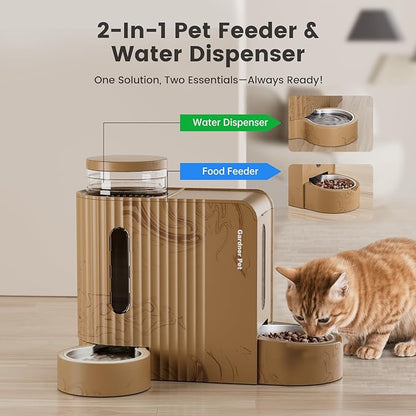 Gardner Pet Gravity Automatic 2-in-1 Pet Feeder, 0.8 Gallons*2 Cat Feeder and - Image 2