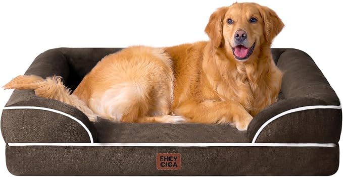 EHEYCIGA Orthopedic Dog Beds for Extra Large Dogs, Waterproof Memory Foam XL by EHEYCIGA
