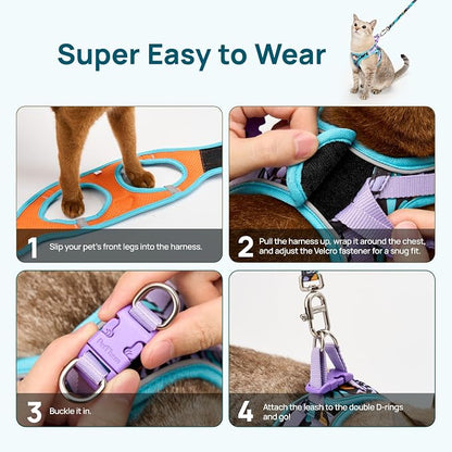 Cat Harness and Leash Set, Step-in Escape Proof Adjustable Vest Harness - Image 2