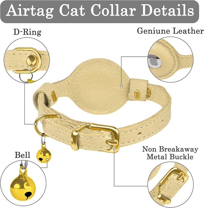 OOPSDOGGY Leather AirTag Cat Collar - Image 3