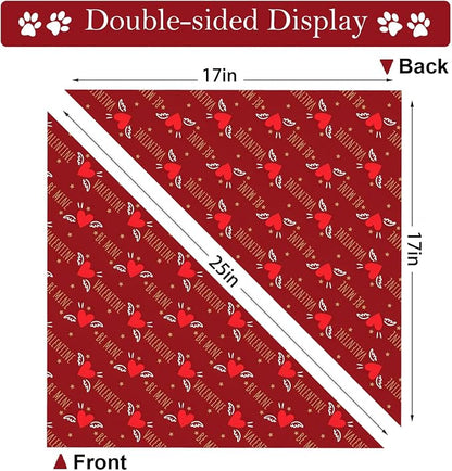 Heart Dog Bandana, 2 Pack Adjustable Holiday Party Birthday Pets Heart Bandana - Image 6