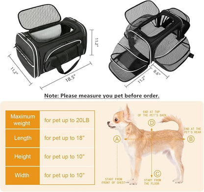 Estarer Soft Sided Pet Carrier Airline Approved, 4 Sides Expandable Collapsible - Image 4