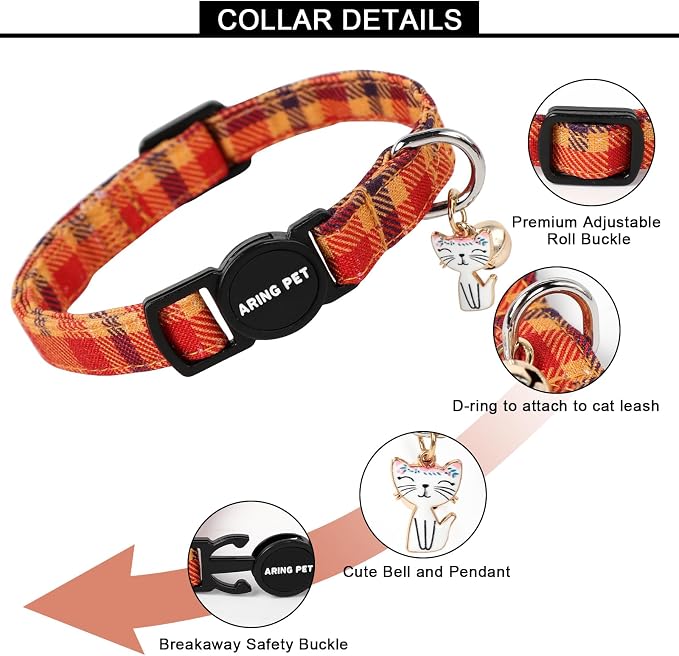 ARING PET 2 Pack Fall Cat Collars-Cute Breakaway Cat Collar - Image 4