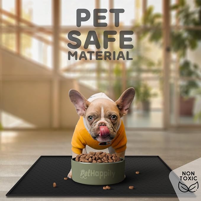 Dog Food Mat - 24x15” Large Silicone Pet Food Mat, Raised Edges - Image 3