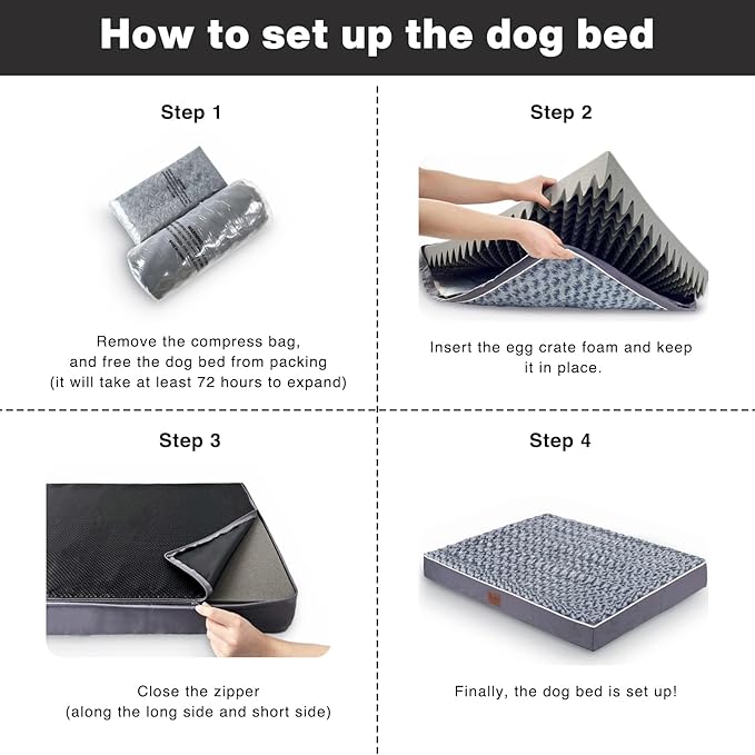 WESTERN HOME WH Large Dog Bed for Extra Large, Huge Dogs, Orthopedic Pet Bed - Image 5