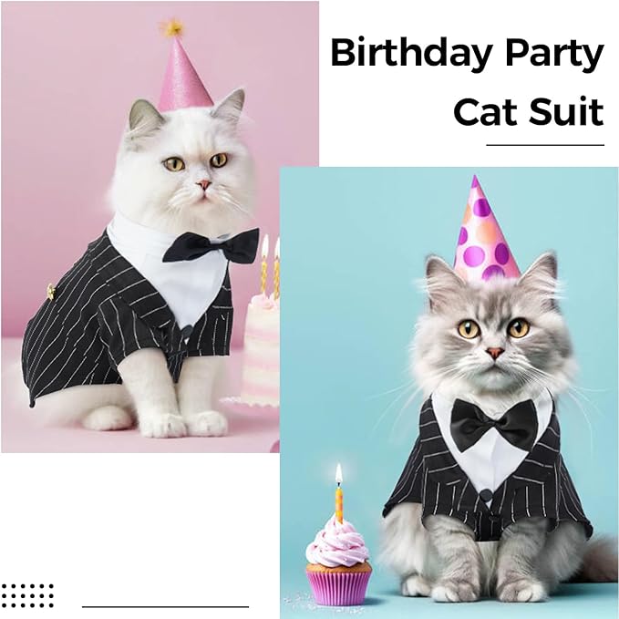 DENTRUN Cat Tuxedo Outfit, Sphynx Cat Costume Formal Suit - Image 5