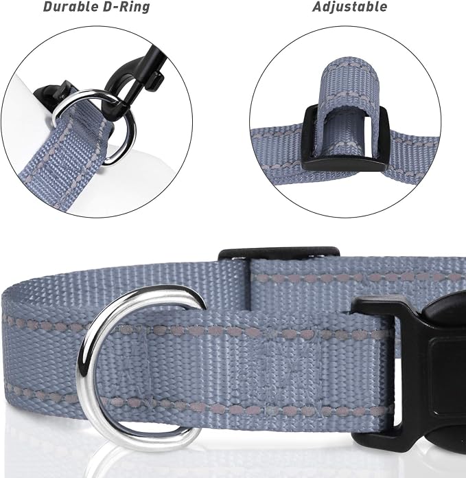 TagME Reflective Nylon Dog Collars, Adjustable Classic Pet Collar - Image 3
