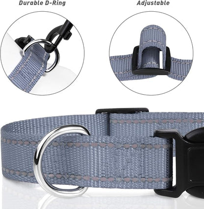 TagME Reflective Nylon Dog Collars, Adjustable Classic Pet Collar - Image 3
