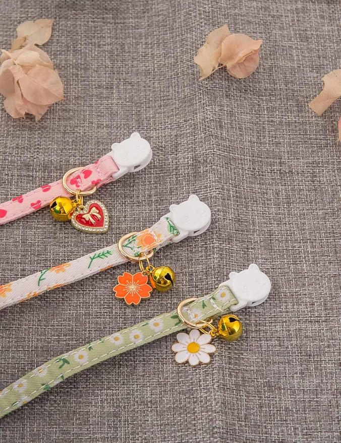 Cat Collar Breakaway with Bells, 3 Pack Safety Adjustable Pet Collars - Image 2