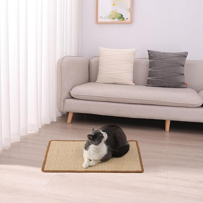 FUKUMARU Cat Scratcher Mat, 23.6 X 15.7 Inch Natural Sisal Cat Scratch Mats - Image 6