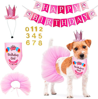 ADOGGYGO Dog Birthday Hat Bandana Girl by ADOGGYGO