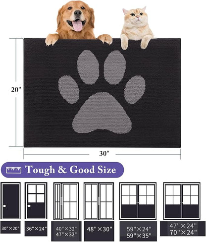 Buganda Dog Door Mat for Muddy Paws, Absorbent Dirt Trapper Non Slip Indoor - Image 2