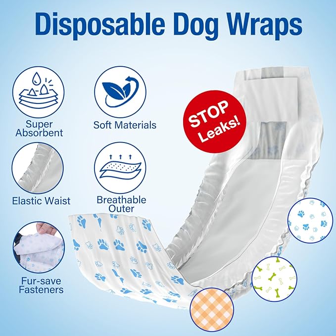 Pet Soft Disposable Male Dog Wraps - Image 3