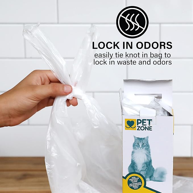 Pet Zone Universal No-Touch Cat Litter Bags & Waste Bag 12 Pack - Image 3