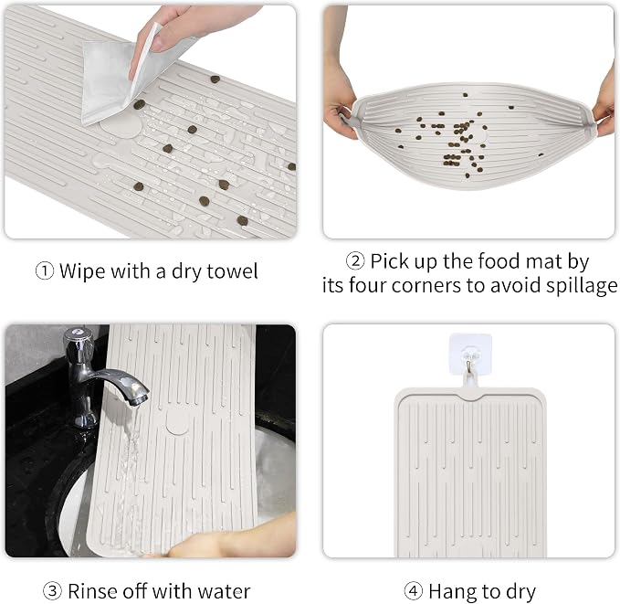 Ptlom Pet Placemat for Dog and Cat, Anti-Slip Waterproof Dogs Feeding Mat - Image 6