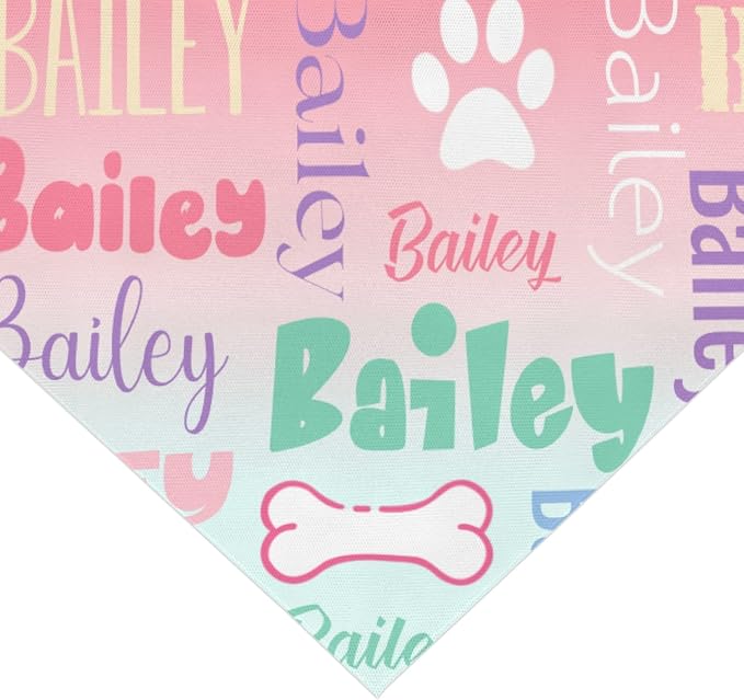 Personalized Dog Bandanas Custom Neckwear Name Button Anti-loosening Dog Scarf - Image 2