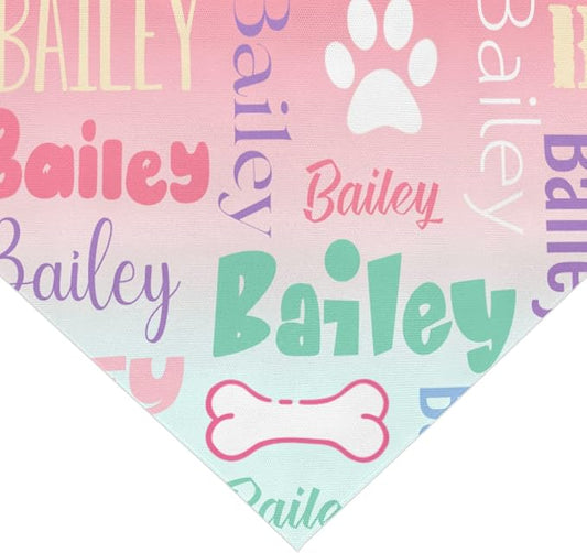 Personalized Dog Bandanas Custom Neckwear Name Button Anti-loosening Dog Scarf - Image 2