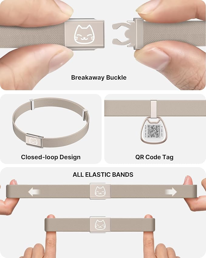 Cat Collar with QR Code Name Tag, Breakaway Kitten Collar - Image 3