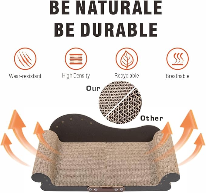 Sofa Shaped Cat Scratching Board, 26.6" Extra Large Scratcher Bed - Image 4