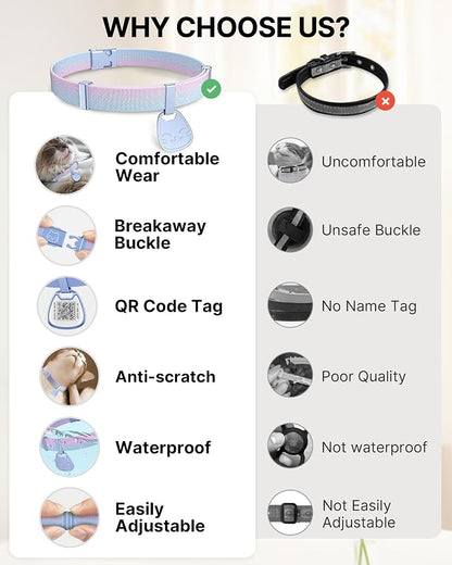 Cat Collar with QR Code Name Tag, Breakaway Kitten Collar - Image 7